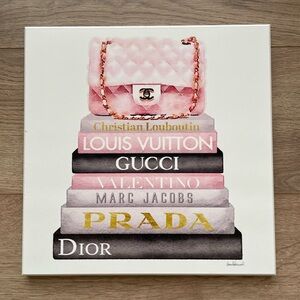 Pink Designer-Style Handbag Stack Wall Art Print